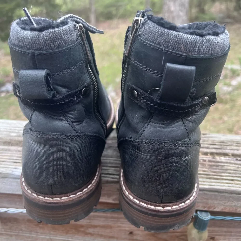 BUCKLE OUTPOST MAKERS BLACK LEATHER EVERET BOOTS SIZE 10.5